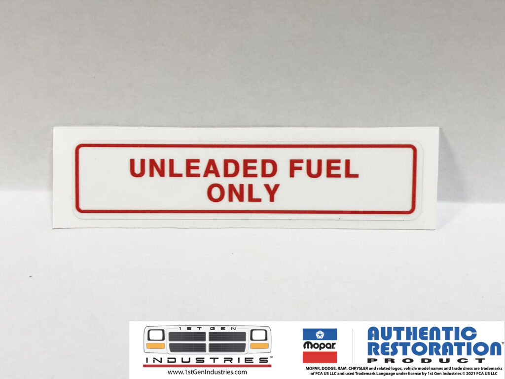 Fuel Door Decal Style 1 Fine Font - Gasoline US Trucks - 1st Gen Industries