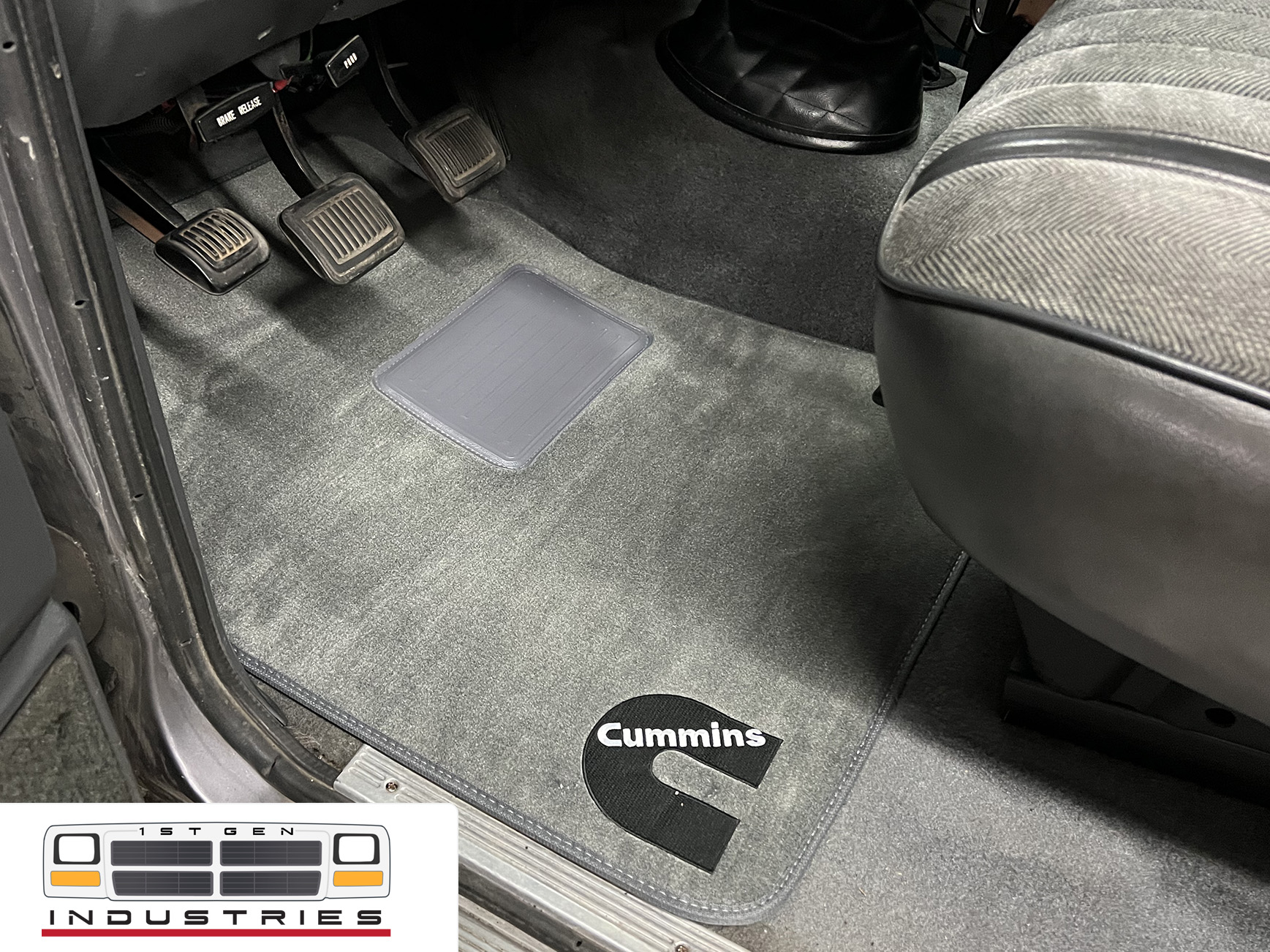 1989-1993 Cummins Branded Floor Mats - Black - 1st Gen Industries