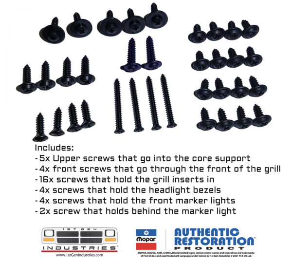 1991-1993 Grill Hardware Kit - Image 2